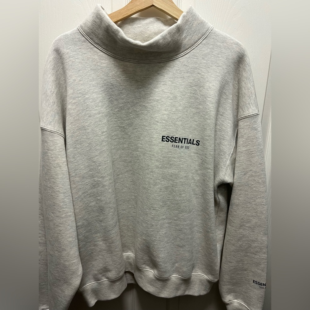 Fear of God ESSENTIALS off-white mock neck sweater